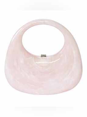 A New Day - Crescent Marble Minaudiere Clutch - A New Day Pink Pink